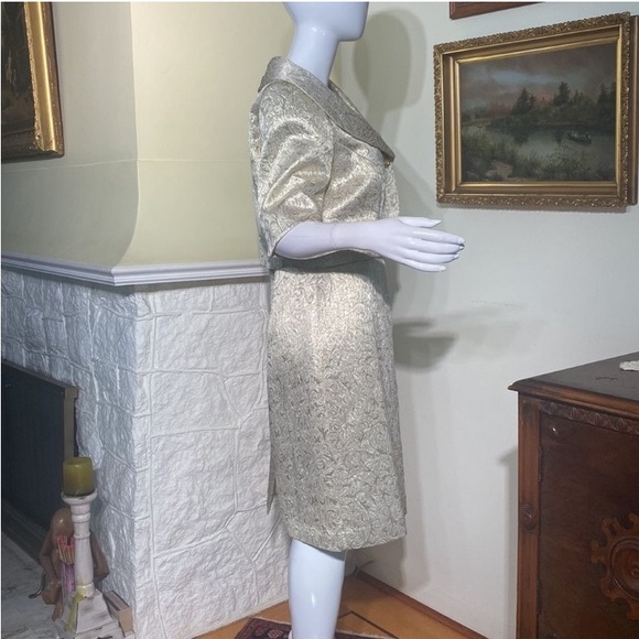 JS Collections Two-Piece Cocktail / Wedding Party Dress & Jacket - Picture 6 of 7